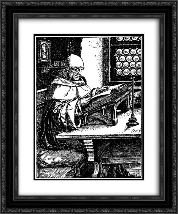 Otto of the Silver Hand 9 20x24 Black Ornate Wood Framed Art Print Poster with Double Matting by Pyle, Howard
