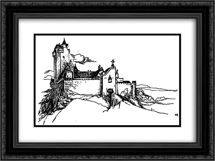 Otto of the Silver Hand 2 24x18 Black Ornate Wood Framed Art Print Poster with Double Matting by Pyle, Howard