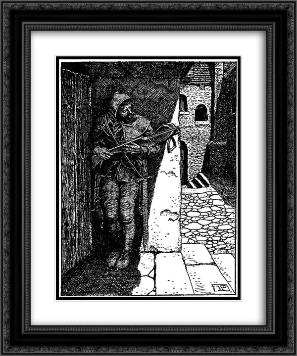 Otto of the Silver Hand 20 20x24 Black Ornate Wood Framed Art Print Poster with Double Matting by Pyle, Howard