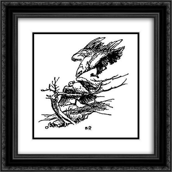 Otto of the Silver Hand 27 20x20 Black Ornate Wood Framed Art Print Poster with Double Matting by Pyle, Howard