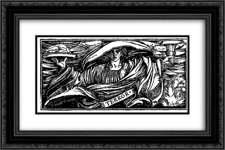 Otto of the Silver Hand 28 24x16 Black Ornate Wood Framed Art Print Poster with Double Matting by Pyle, Howard
