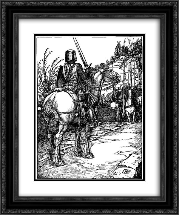 Otto of the Silver Hand 38 20x24 Black Ornate Wood Framed Art Print Poster with Double Matting by Pyle, Howard