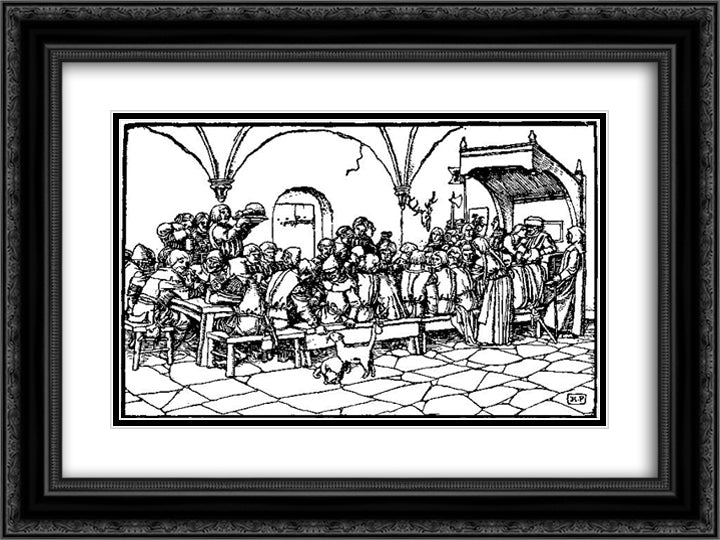 Otto of the Silver Hand 4 24x18 Black Ornate Wood Framed Art Print Poster with Double Matting by Pyle, Howard