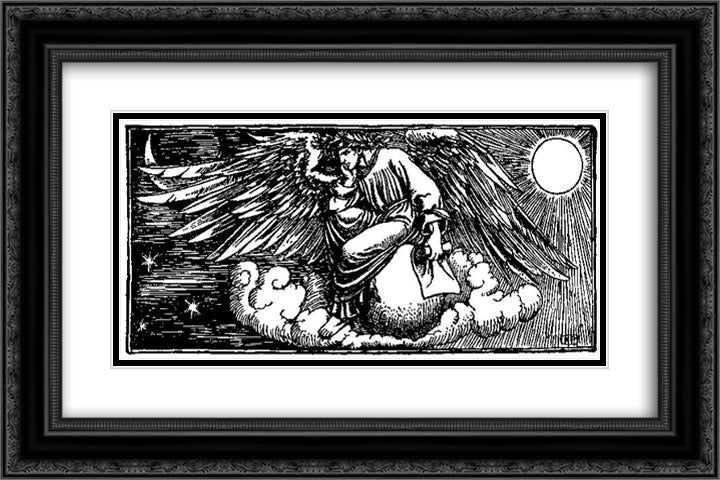 Otto of the Silver Hand 43 24x16 Black Ornate Wood Framed Art Print Poster with Double Matting by Pyle, Howard