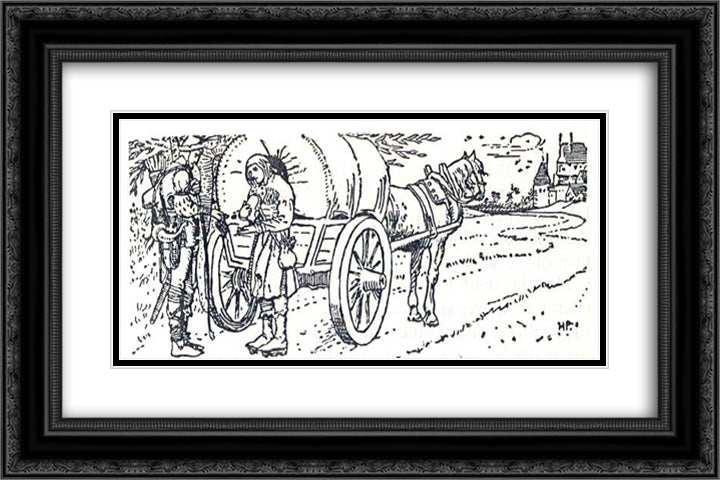 The Merry Adventures of Robin Hood 11 24x16 Black Ornate Wood Framed Art Print Poster with Double Matting by Pyle, Howard