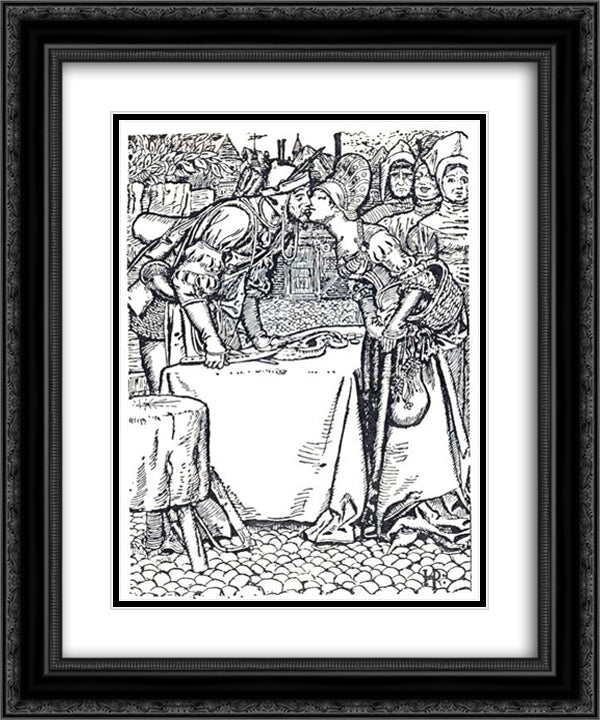 The Merry Adventures of Robin Hood 12 20x24 Black Ornate Wood Framed Art Print Poster with Double Matting by Pyle, Howard