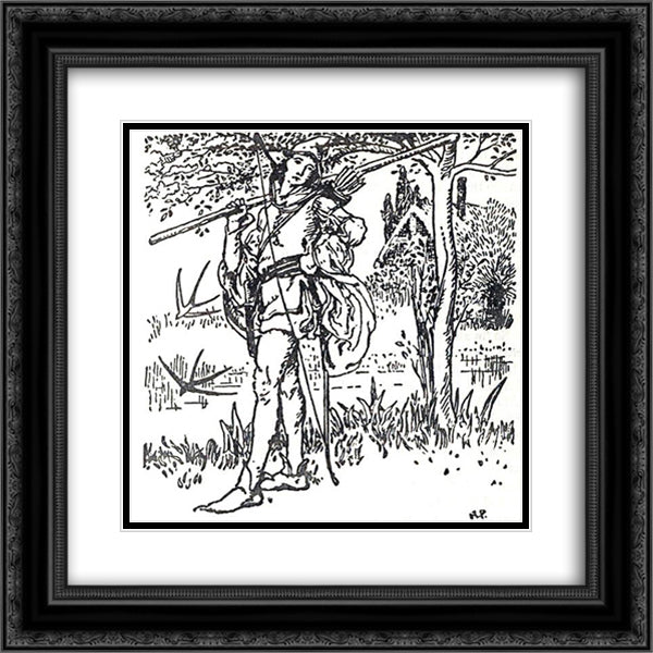 The Merry Adventures of Robin Hood 5 20x20 Black Ornate Wood Framed Art Print Poster with Double Matting by Pyle, Howard