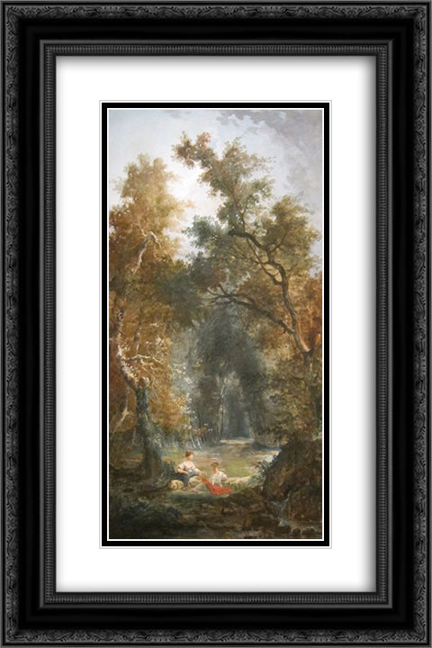 The Glade 16x24 Black Ornate Wood Framed Art Print Poster with Double Matting by Robert, Hubert