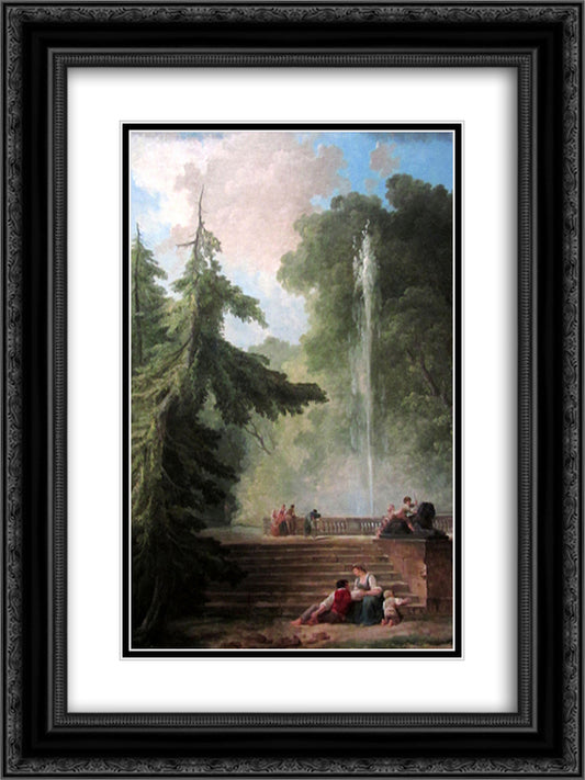 The Water Jet 18x24 Black Ornate Wood Framed Art Print Poster with Double Matting by Robert, Hubert