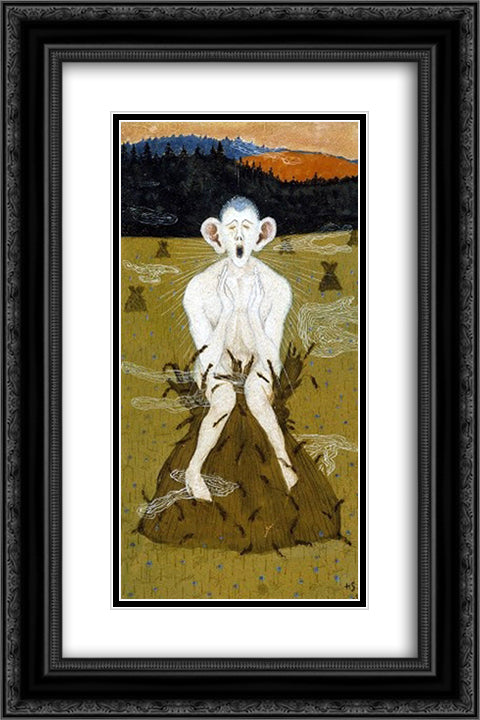 Frost 16x24 Black Ornate Wood Framed Art Print Poster with Double Matting by Simberg, Hugo