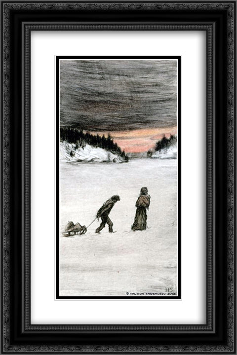 Homeward Bound 16x24 Black Ornate Wood Framed Art Print Poster with Double Matting by Simberg, Hugo