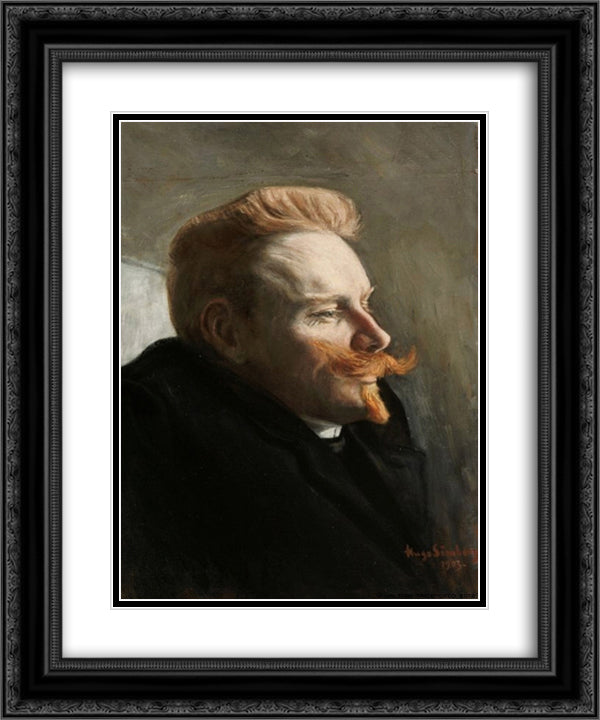 Man with Red Moustache 20x24 Black Ornate Wood Framed Art Print Poster with Double Matting by Simberg, Hugo