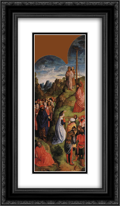 Calvary Triptych (Right panel) 14x24 Black Ornate Wood Framed Art Print Poster with Double Matting by van der Goes, Hugo