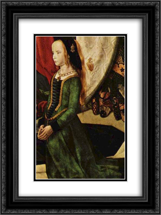 Portinari Triptych (detail) 18x24 Black Ornate Wood Framed Art Print Poster with Double Matting by van der Goes, Hugo