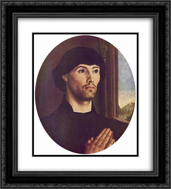 Portrait Of A Man 20x22 Black Ornate Wood Framed Art Print Poster with Double Matting by van der Goes, Hugo