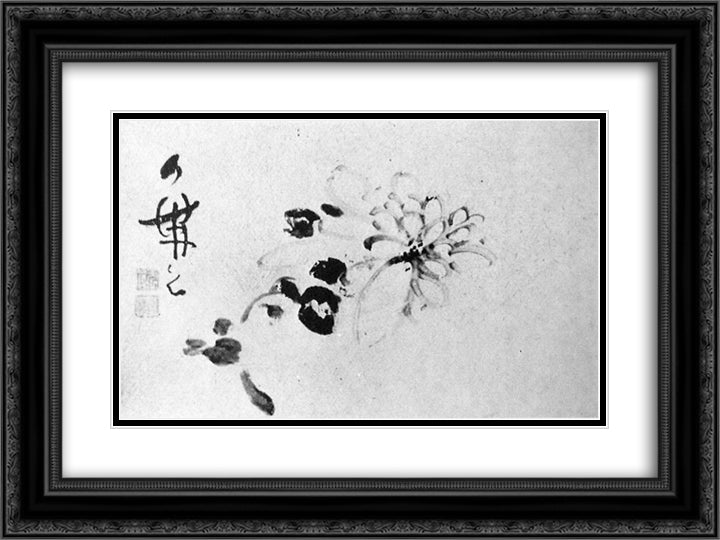 unknown title 24x18 Black Ornate Wood Framed Art Print Poster with Double Matting by no Taiga, Ike