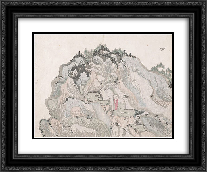 Untitled (a cave halfway up the mountain) 24x20 Black Ornate Wood Framed Art Print Poster with Double Matting by no Taiga, Ike