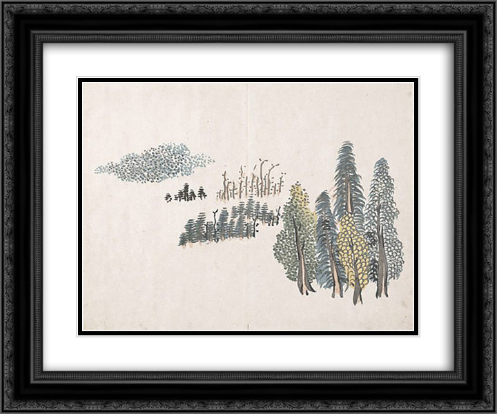 Untitled (a tree) 24x20 Black Ornate Wood Framed Art Print Poster with Double Matting by no Taiga, Ike