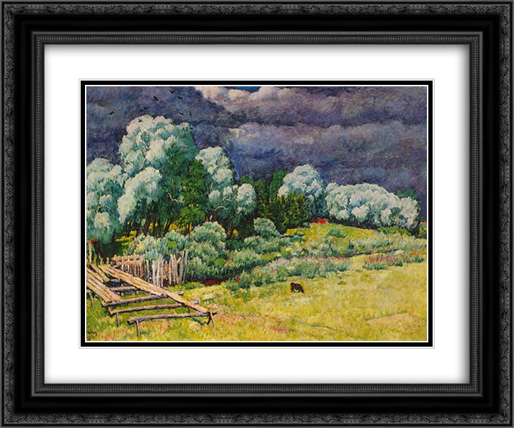 After the Storm 24x20 Black Ornate Wood Framed Art Print Poster with Double Matting by Mashkov, Ilya