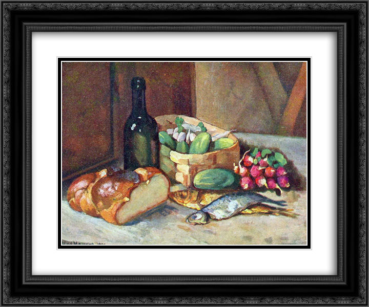 Breakfast (still life) 24x20 Black Ornate Wood Framed Art Print Poster with Double Matting by Mashkov, Ilya