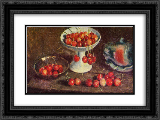 Cherry 24x18 Black Ornate Wood Framed Art Print Poster with Double Matting by Mashkov, Ilya