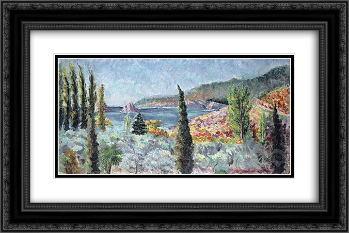 Coast of the Crimea 24x16 Black Ornate Wood Framed Art Print Poster with Double Matting by Mashkov, Ilya