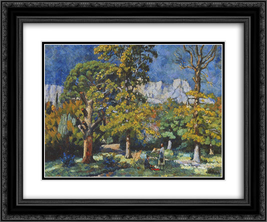 Crimea. Park in Alupka 24x20 Black Ornate Wood Framed Art Print Poster with Double Matting by Mashkov, Ilya