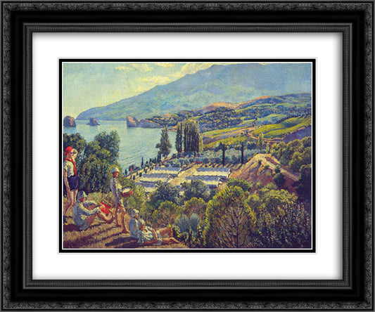 Crimea. Pioneer camp-resort 24x20 Black Ornate Wood Framed Art Print Poster with Double Matting by Mashkov, Ilya