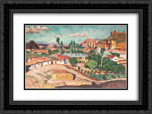 Crimean landscape. Sudak 24x18 Black Ornate Wood Framed Art Print Poster with Double Matting by Mashkov, Ilya