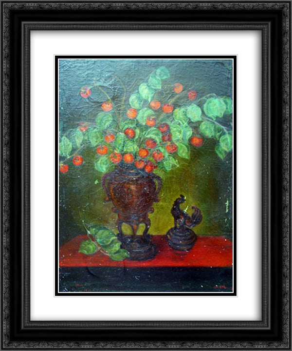 Flowers 20x24 Black Ornate Wood Framed Art Print Poster with Double Matting by Mashkov, Ilya