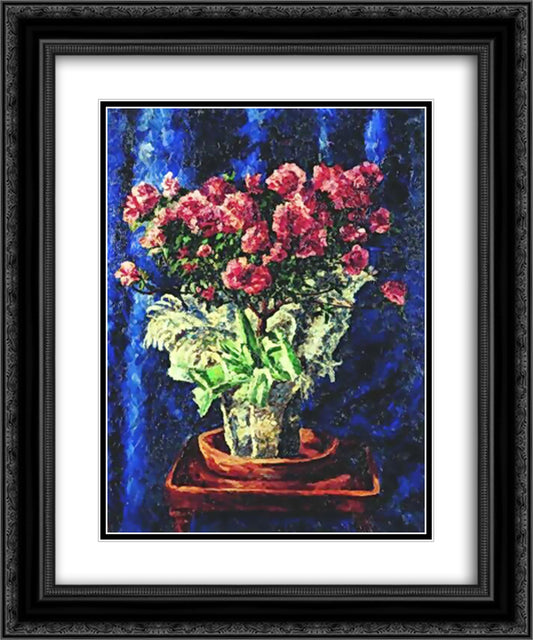 Flowers in a Vase 20x24 Black Ornate Wood Framed Art Print Poster with Double Matting by Mashkov, Ilya