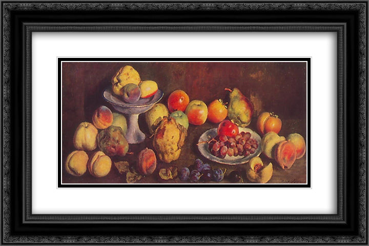 Fruits from the agricultural exhibition 24x16 Black Ornate Wood Framed Art Print Poster with Double Matting by Mashkov, Ilya