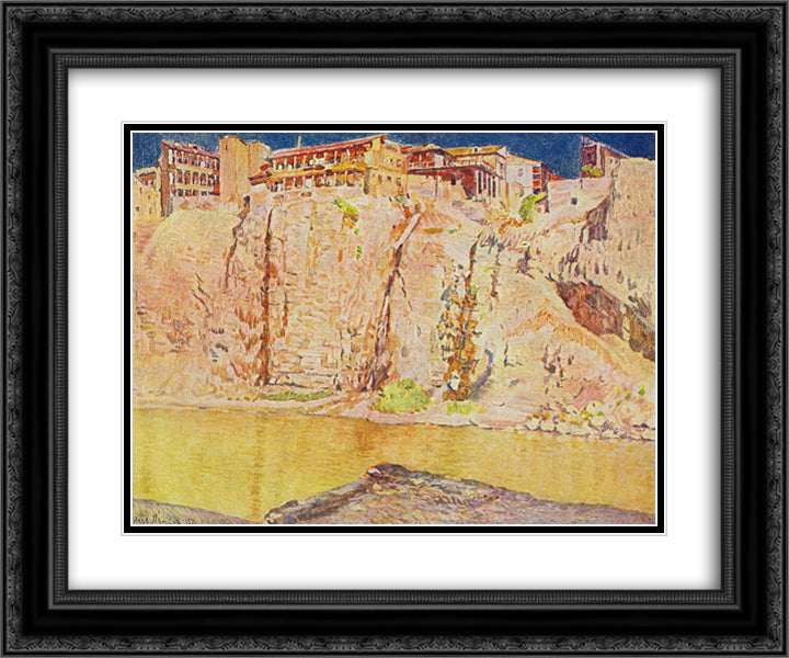 Georgia. Tbilisi. The Kura River 24x20 Black Ornate Wood Framed Art Print Poster with Double Matting by Mashkov, Ilya