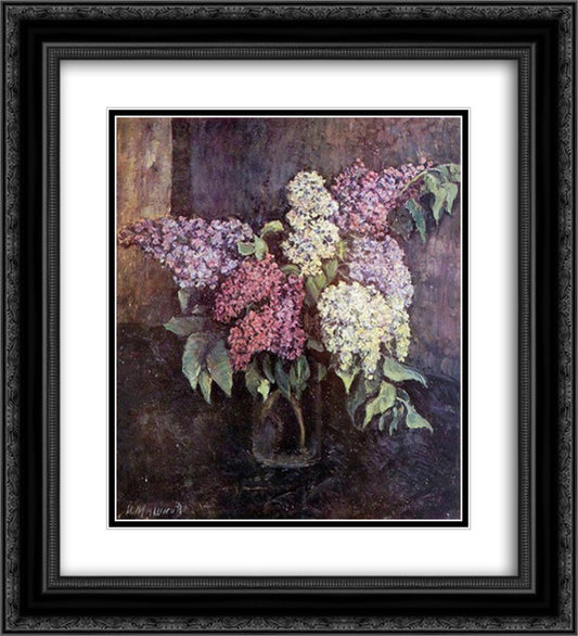 Lilac 20x22 Black Ornate Wood Framed Art Print Poster with Double Matting by Mashkov, Ilya