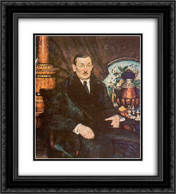 Portrait of A.B. Szymanowsky 20x22 Black Ornate Wood Framed Art Print Poster with Double Matting by Mashkov, Ilya