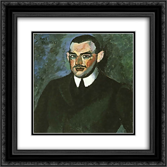 Portrait of an unknown 20x20 Black Ornate Wood Framed Art Print Poster with Double Matting by Mashkov, Ilya