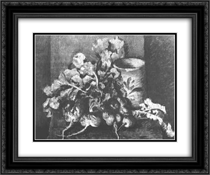 Radish 24x20 Black Ornate Wood Framed Art Print Poster with Double Matting by Mashkov, Ilya