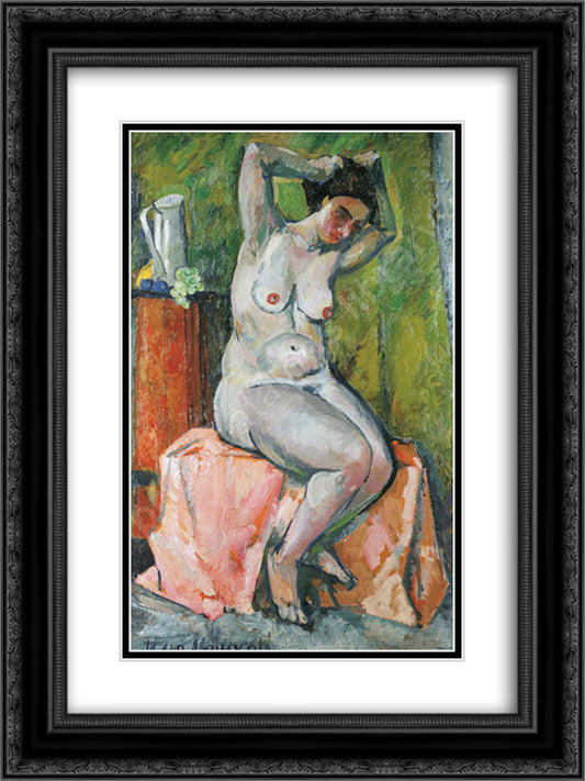 Seated Nude 18x24 Black Ornate Wood Framed Art Print Poster with Double Matting by Mashkov, Ilya