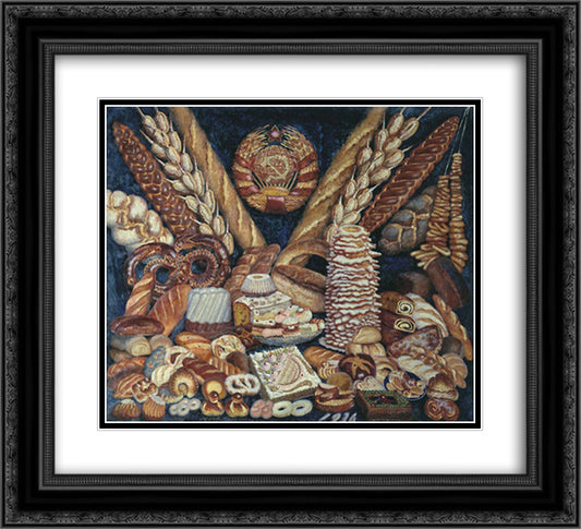 Soviet breads 22x20 Black Ornate Wood Framed Art Print Poster with Double Matting by Mashkov, Ilya