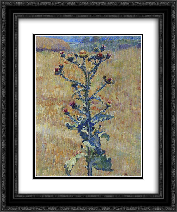 Steppe. Bur 20x24 Black Ornate Wood Framed Art Print Poster with Double Matting by Mashkov, Ilya