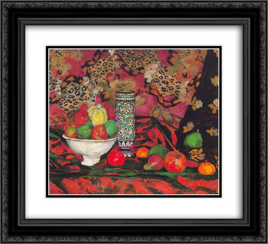 Still life with fruits 22x20 Black Ornate Wood Framed Art Print Poster with Double Matting by Mashkov, Ilya