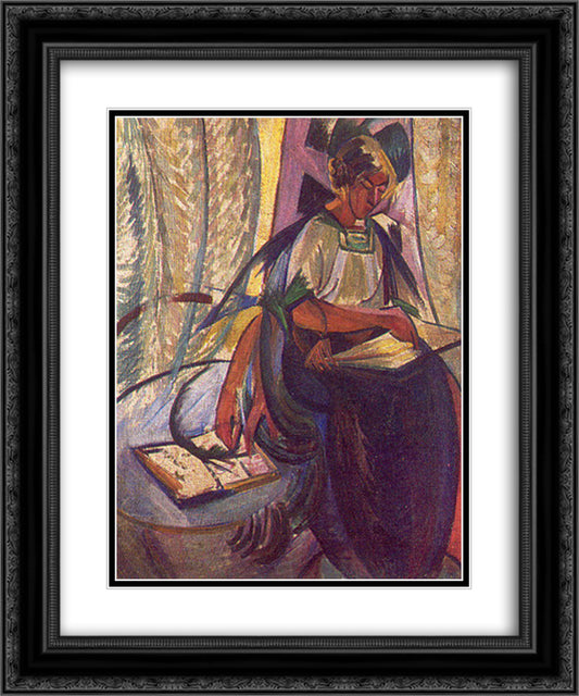 Study 20x24 Black Ornate Wood Framed Art Print Poster with Double Matting by Mashkov, Ilya