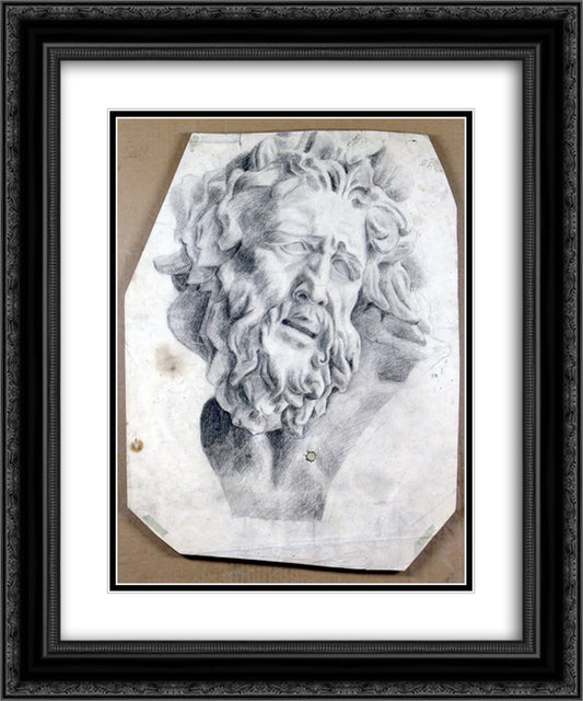 The head of Laocoon 20x24 Black Ornate Wood Framed Art Print Poster with Double Matting by Mashkov, Ilya