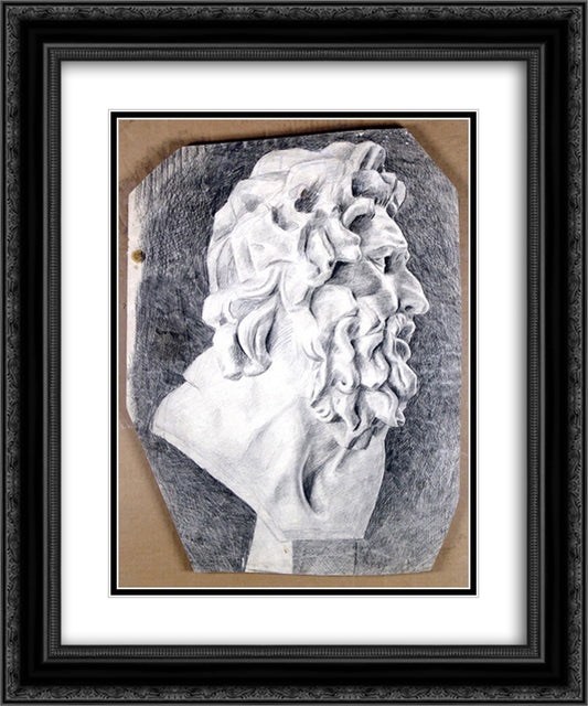 The head of Laocoon in the profile 20x24 Black Ornate Wood Framed Art Print Poster with Double Matting by Mashkov, Ilya