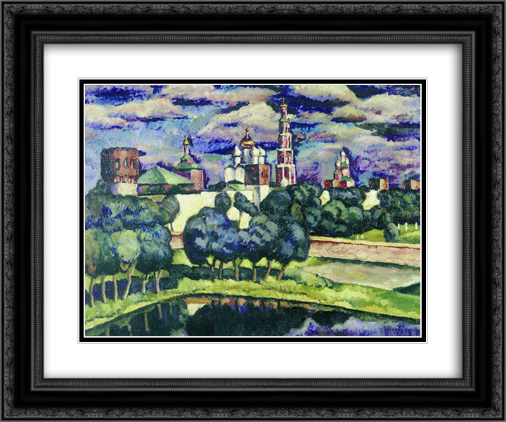 The Novodevichy Convent 24x20 Black Ornate Wood Framed Art Print Poster with Double Matting by Mashkov, Ilya