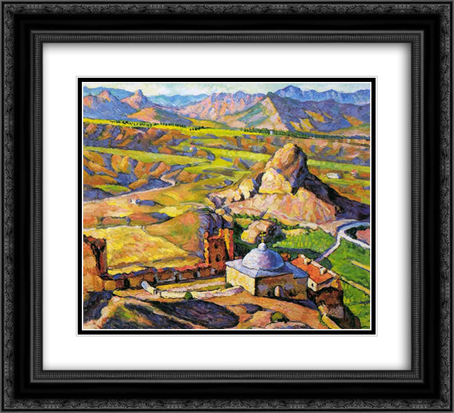 View of Genoese fortress in Sudak 22x20 Black Ornate Wood Framed Art Print Poster with Double Matting by Mashkov, Ilya