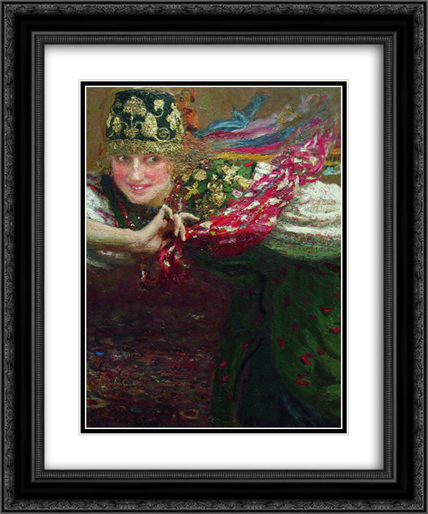 Dancing woman 20x24 Black Ornate Wood Framed Art Print Poster with Double Matting by Repin, Ilya