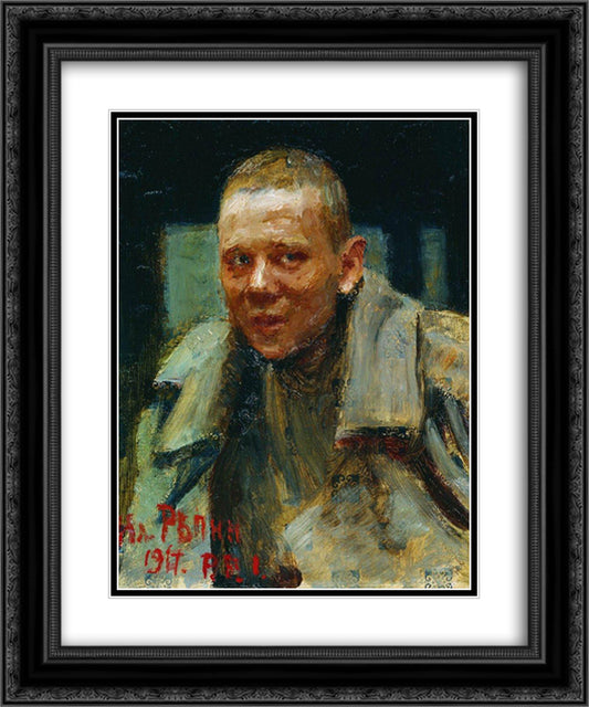Deserter 20x24 Black Ornate Wood Framed Art Print Poster with Double Matting by Repin, Ilya