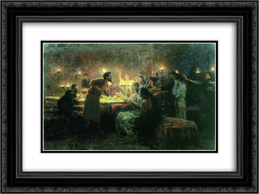Even if all fall away, I will not 24x18 Black Ornate Wood Framed Art Print Poster with Double Matting by Repin, Ilya
