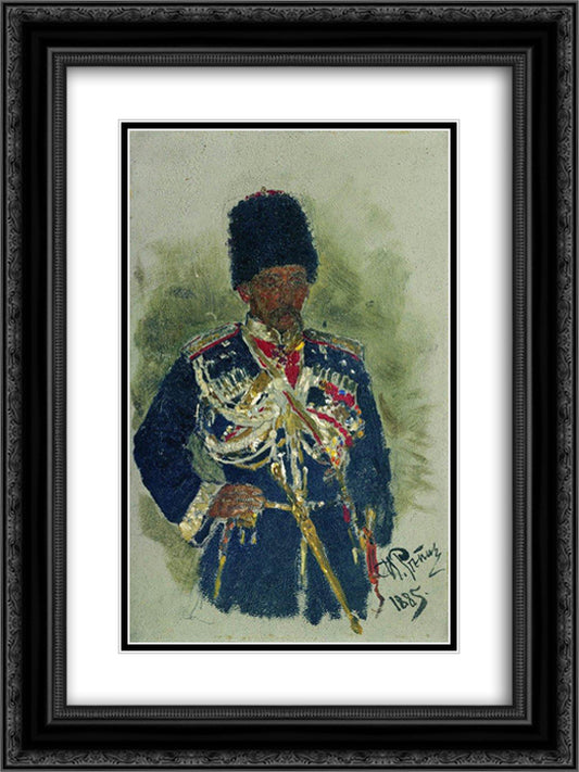 General in the form of royal guards. P.A. Cherevin. 18x24 Black Ornate Wood Framed Art Print Poster with Double Matting by Repin, Ilya